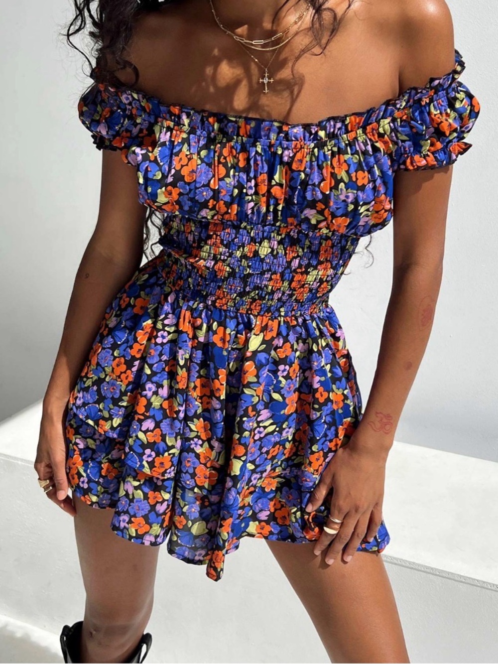 Princess Polly The Love Galore Romper Black Floral size 4